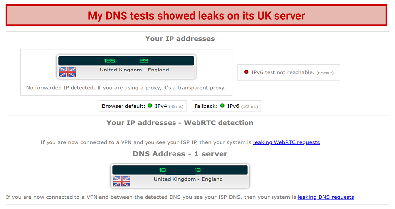 IP and DNS Leak Tests