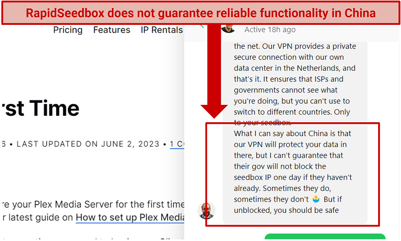 Does RapidSeedbox Work in China? Not Sure